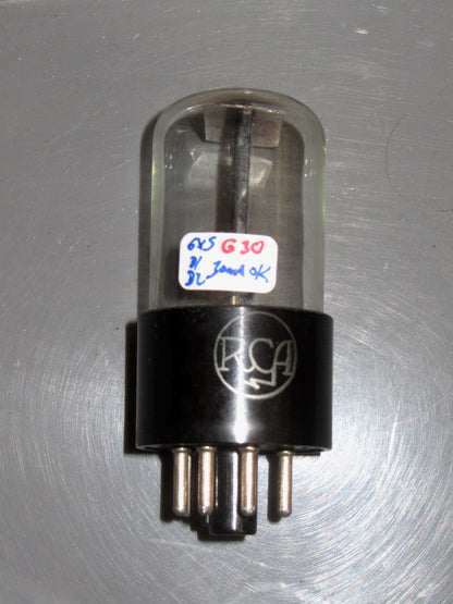 6X5GT/G, RCA, BIG LOGO, BLACK BASE, MARCH 1944 PRODUCTION, 6X5