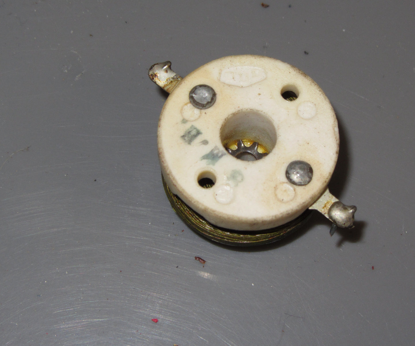 1940s, BUD RADIO INC. RF CHOKE, CERAMIC CIRCULAR FORMER, 8mH, EX EQUIPT
