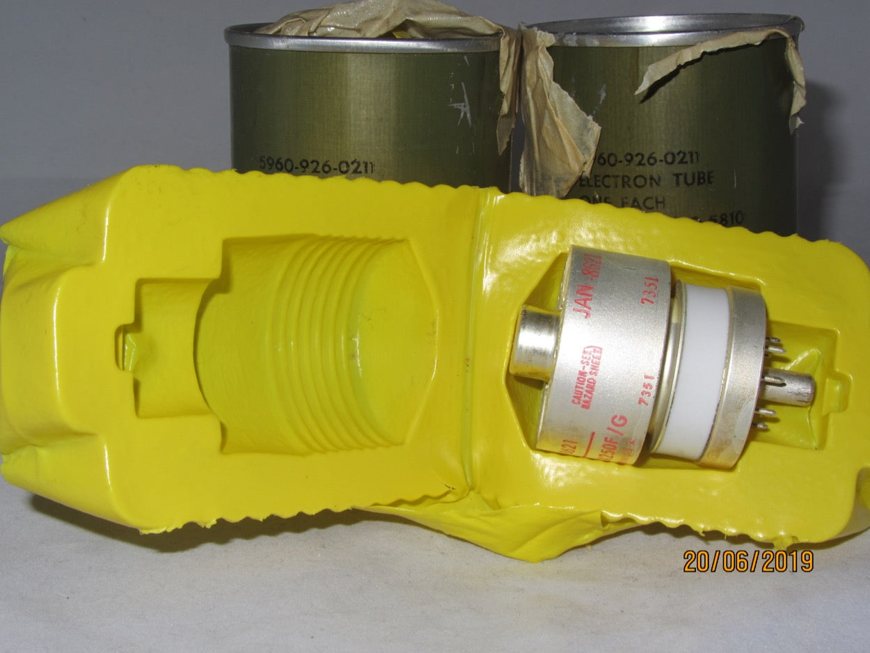 4CX250F/G, EIMAC, 8621, NEW, SAME BATCH CODE, EX MILITARY, STOCK.