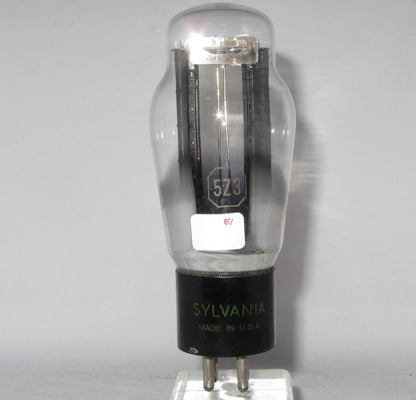 SYLVANIA 5Z3 BLACK BASE 5 RIB CHARCOAL ANODES JAN 1959