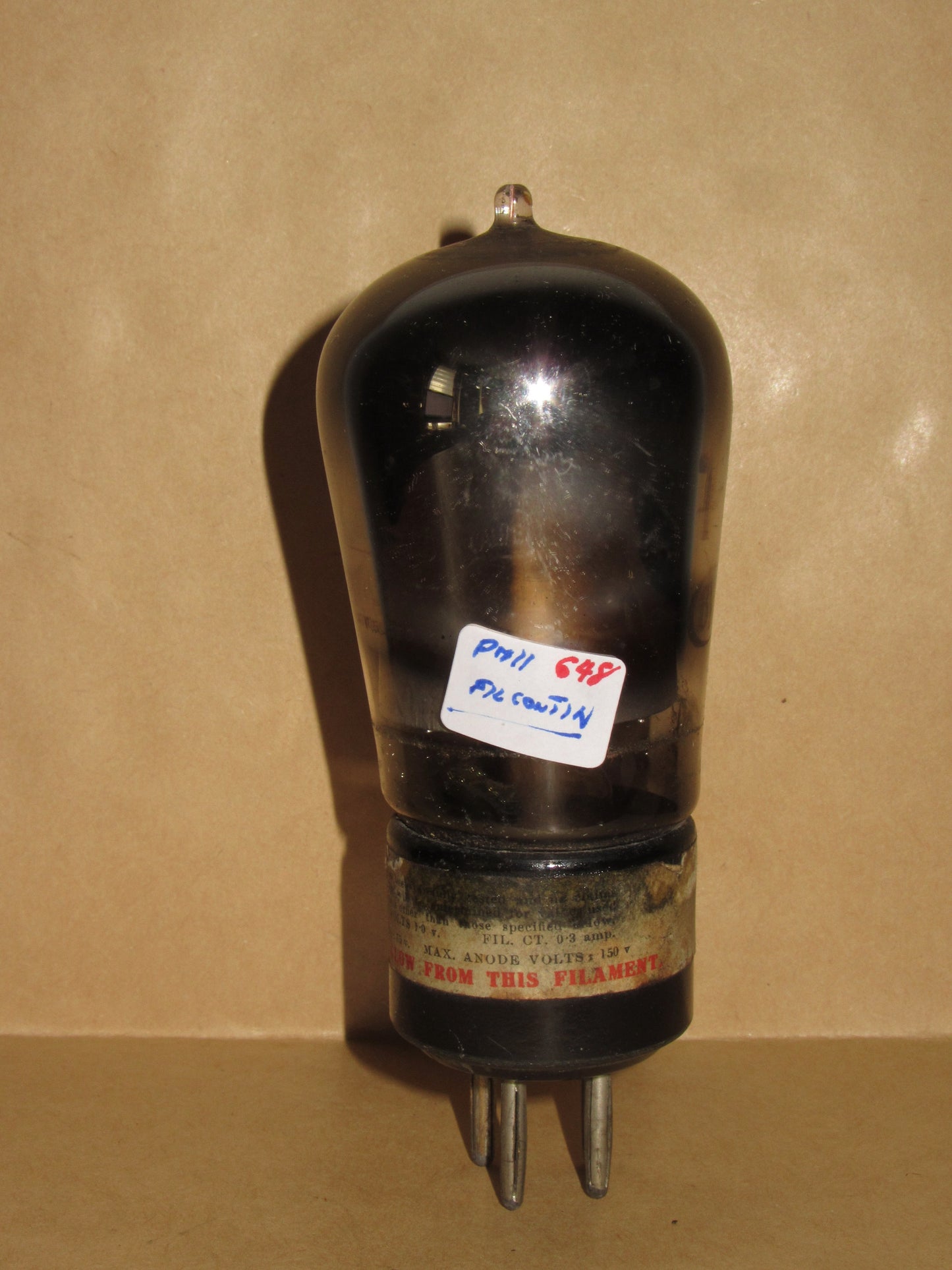 PM11, MULLARD, PIP TOP, GLOBE ENVELOPE, FILAMENT HAS CONTINUITY