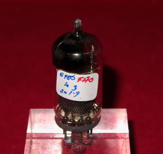 EF86, MULLARD, MESH SCREEN, FACTORY CODE, 1582 L4, MBLE BRUXELLES, 1954 MANUFACTURE