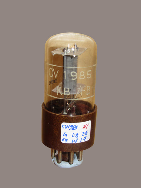 CV1985, BRIMAR, FOOTSCRAY, MIL SPEC 6SL7GT, BROWN MICANOL BASE, WHITE MILITARY CARTOUCHE WITH DATE CODE FOR MAY 1960, PRODUCTION DATE OF FEBRUARY 1958 , ECC35, VT-229,  6SL7