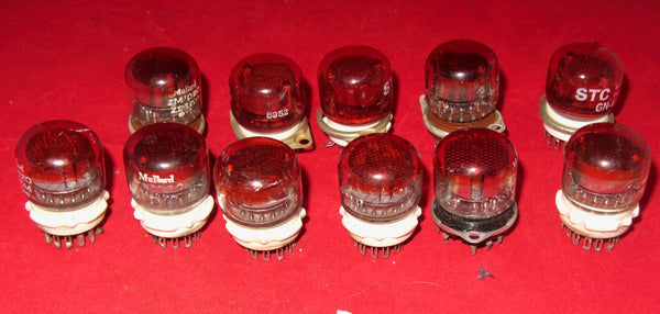 ZM1020, MULLARD, NIXIE TUBE, USED COMPLETE WITH B13B VALVE BASE, GN4, GN4A RED FILTERED, NIXIE TUBE, AS USED IN RACAL INSTRUMENTS