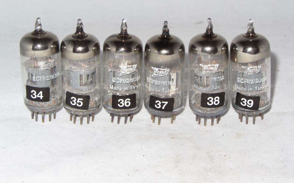 ECF82, ZAERIX BADGED SYLVANIA, TAIWAN MANUFACTURE, 6U8, CV5065