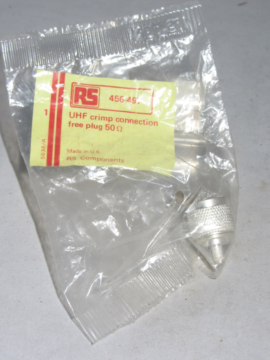 UHF, 50 OHM, CRIMP PLUG, NEUTRAL, RS, 456-497