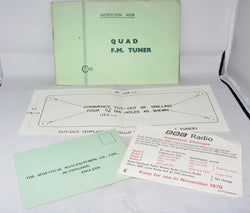 QUAD, FM1 TUNER, MANUAL & DOCUMENTATION PACK ,1950S