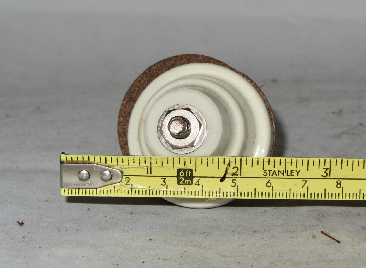 Porcelein, lead in bushing, leadthrough, feedthrough, 1.75ins diameter, EF Johnson,  CAt 135 - 52complete with rod, nuts & gaskets
