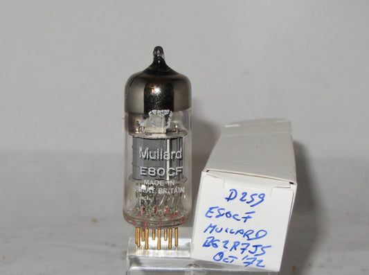 E80CF, MULLARD, NEW SHIELD, WHITE PRINT, BLACKBURN, OCTOBER 1972 MANUFACTURE,