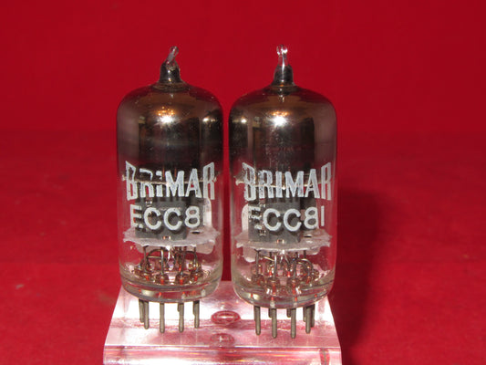 ECC81, MATCHED PAIR OF BRIMAR 1960S MANUFACTURE