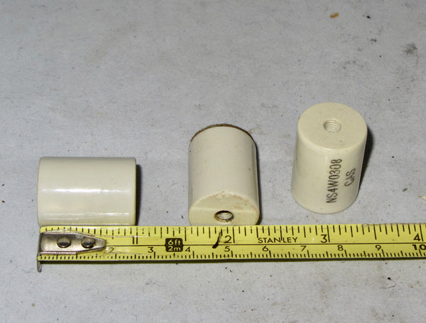 CERAMIC, "COTTON REEL" STANDOFFS, APPROX 25MM LENGTH,  APPROX 12MM DIA