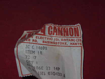 CANNON, ITT, CA-COM INDUSTRIAL CONNECTOR, 19 PIN, CA08COM-E22-14P, NOS