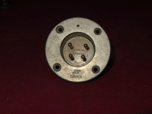 CANNON, ITT, EX BBC, EP4-14, CHASSIS MOUNT MAINS PLUG, 4 PIN