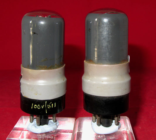 6V6GT, SYLVANIA, MATCHED PAIR ,VT-107A,  10CV/511, GREY GLASS, BRITISH AIR MINISTRY 10CV/511 WITH 1950S GREY ENVELOPE SLEEVE