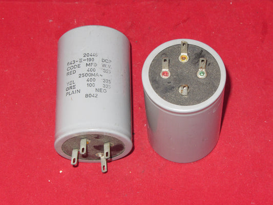 Capacitor, 400 + 400 + 100uF @ 325V WKG, NOS