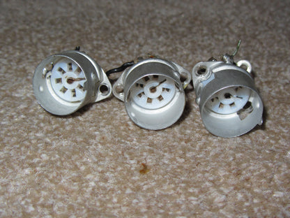 AMPEHNOL, PTFE,  SHIELDED VALVE BASE, B7G SET OF 3X, EX EQUIPT