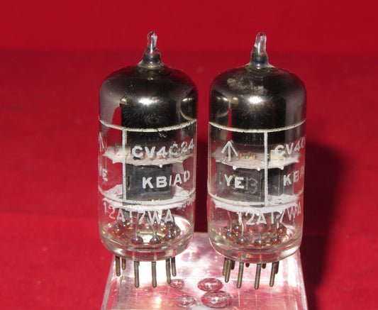 CV4024, BRIMAR, MIL SPEC ECC81, MATCHED PAIR , MAY 1967 ROCHESTER MANUFACTURE
