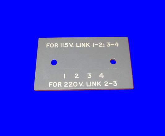 AIR MINISTRY, TRANSFORMER VOLTAGE LINK, ALUMINIUM PLATE, EX EQUIPT
