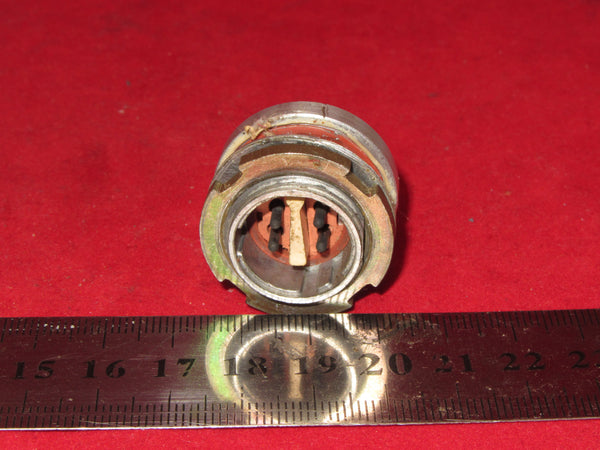 Pattern 104, Plessey, Mk 7, Aluminium, Small ,Fixed 4 way Plug,  Male Pins, for Larkspur Radios