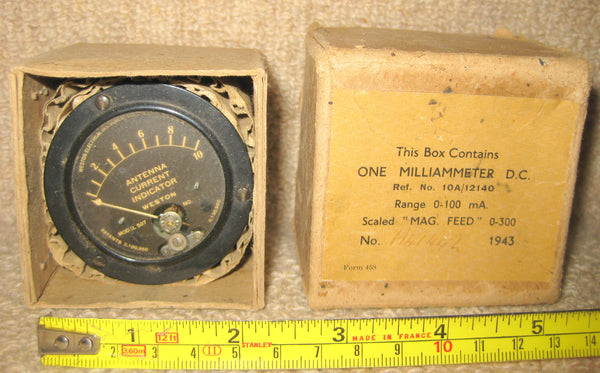 NEW BOXED METER FOR ANTENNA RELAY UNIT BC-442 CCT-29125 FOR SCR-274 ARC-5 COMMAND SET - MULLARD MAGIC