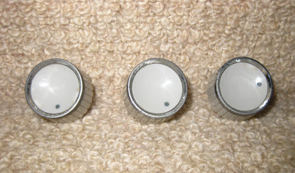 SET OF FOUR KNOBS, GREY WITH ALUMINIUM CENTRES, THOUGHT TO BE, TRUVOX
