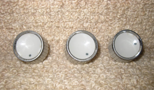 SET OF FOUR KNOBS, GREY WITH ALUMINIUM CENTRES, THOUGHT TO BE, TRUVOX