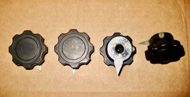 MARCONI KNOBS, OCTAGONAL FLUTE,  BLACK BAKELITE , 6MM SHAFT,  43mm DIA, 31mm DIA, 29mm DIA, CR100