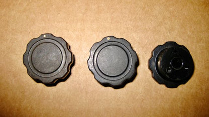 MARCONI KNOBS, OCTAGONAL FLUTE,  BLACK BAKELITE , 6MM SHAFT,  43mm DIA, 31mm DIA, 29mm DIA, CR100