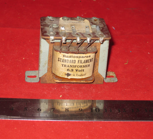 RS, Radiospares, Standard, Filament Transformer  6.3V @ 1A, CT PRIM 210, 230 ,250V,