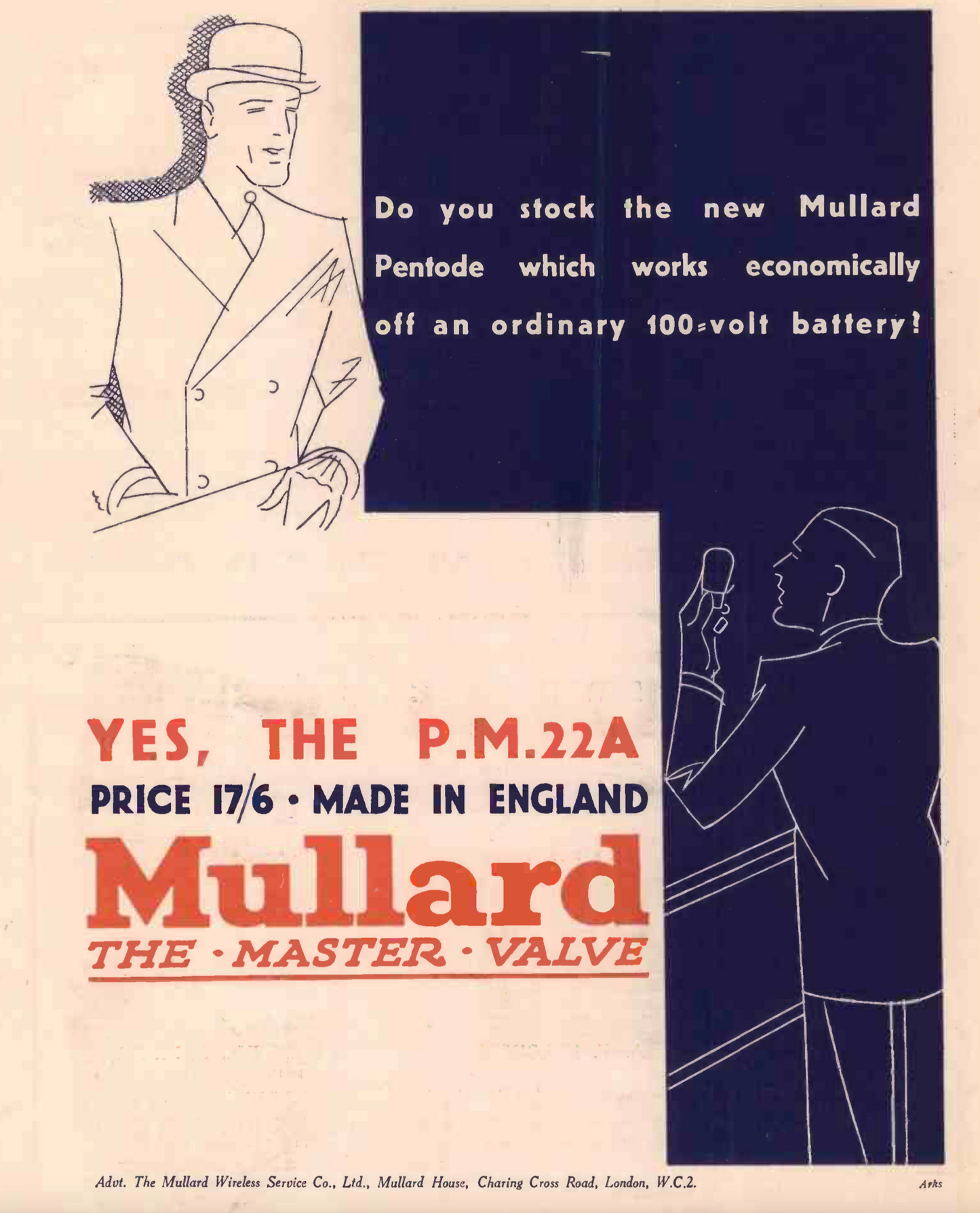PM22A, MULLARD, GLOBE ENVELOPE,