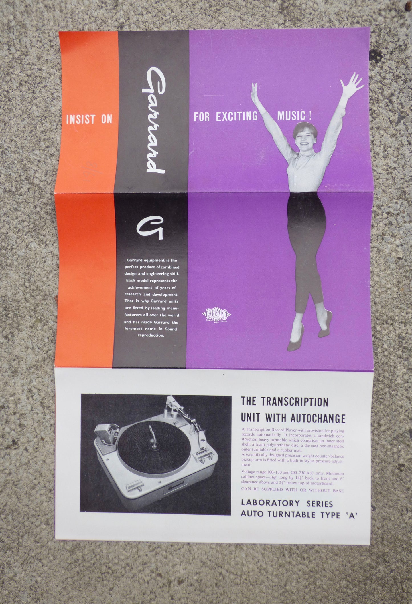 INSIST PN GARRARD FOR EXCITING MUSIC, VARIOUS ITEMS, GARRARD 301 TURNTABLE CONTENT