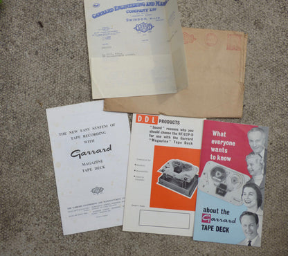 INSIST PN GARRARD FOR EXCITING MUSIC, VARIOUS ITEMS, GARRARD 301 TURNTABLE CONTENT