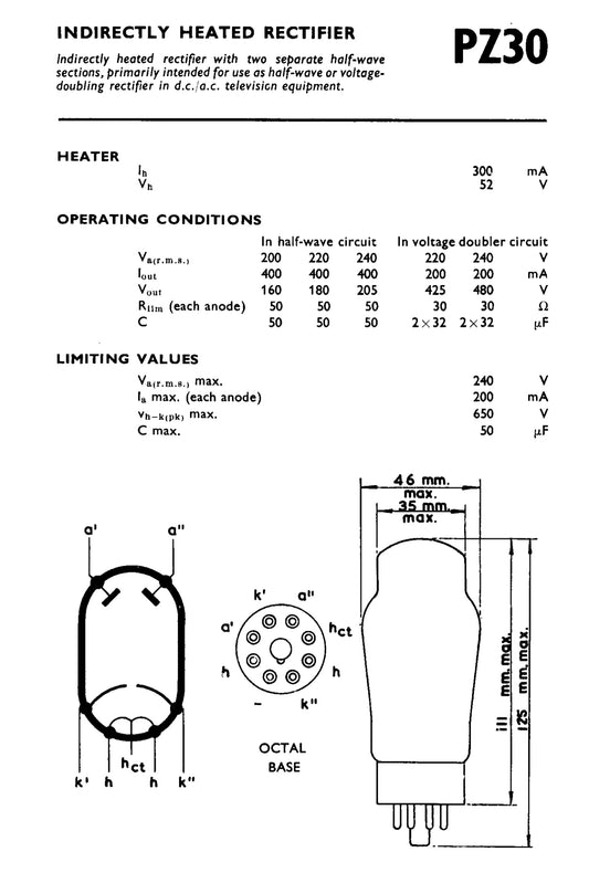 PZ30, MULLARD, WHITE BOXED, R13