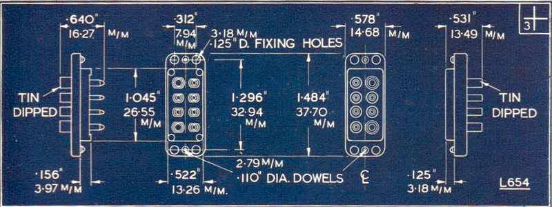 BELLING LEE, UNITOR, L654, L654/R, CHASSIS MOUNT, 8 WAY SOCKET, AIR MINISTRY, PYE , MALE PIN, FEMALE RECEPTACLE, EX EQUIPT