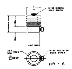 EIMAC HR-6 , HR6,HEAT DISSIPATING CONNECTORS, 2-240, 4-65A, 4-125A, 4-250A, 4-400A, 100-TH,  250-TH, OR OTHER VALVE HAVING, 0.370" TOP CAP, TOPCAP,