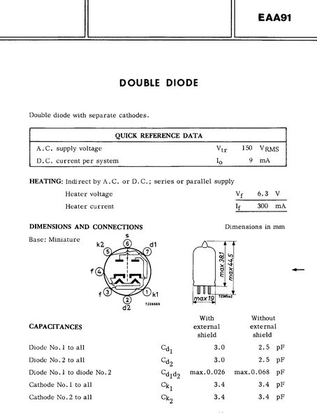 EAA91, EGRO, CV140, EB91, EAA91, 6AL5, D77,  USED IN, AVO CT160, EDDYSTONE 730/4, B40, RACAL RA17, COLLINS ,5A4, 32S3, HAMMARLUND SP600, HQ170, TR2002