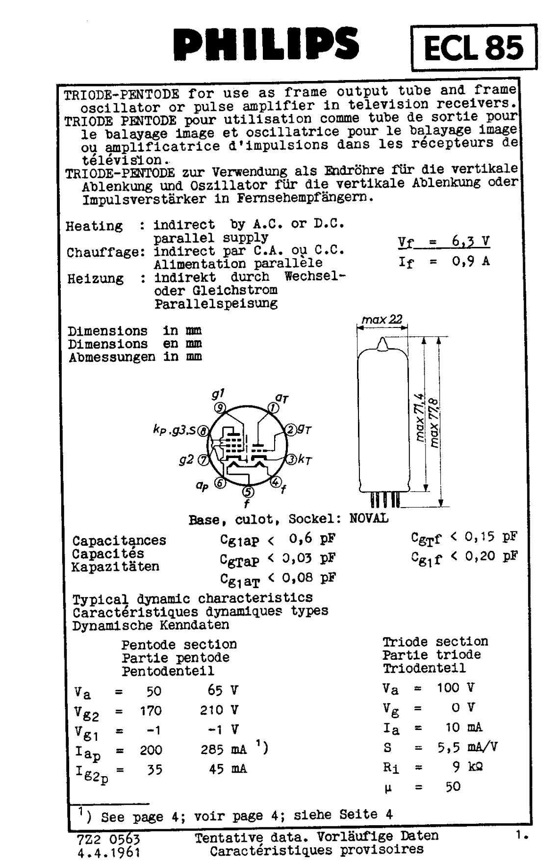 ECL85, MULLARD, BOXED, NOS, 6GV8, 6F5P