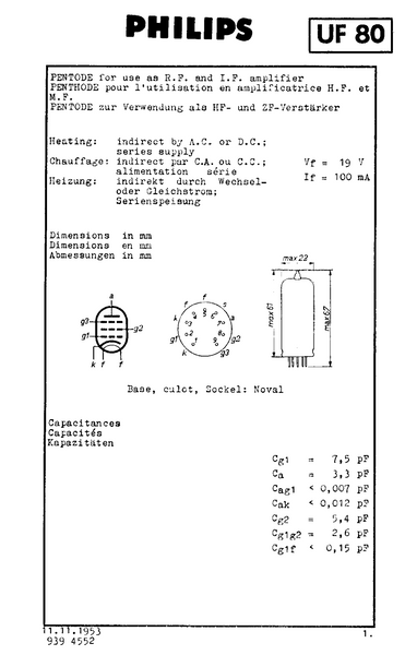 UF80, TELEFUNKEN, NIB