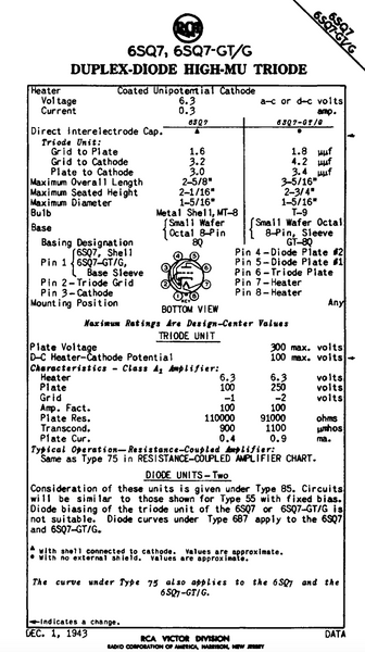 6SQ7, TUNG-SOL, NEW BOXED, 6G2 ,6R17B, CV1990, VT-103, AS USED IN, RCA, AR88