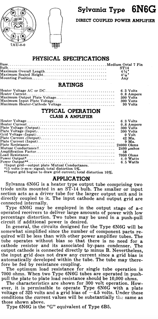 6N6G, GM, NOS, WHITE BOX, CV1953