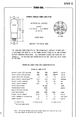 6N6G, TUNG-SOL, NOS, CV1953