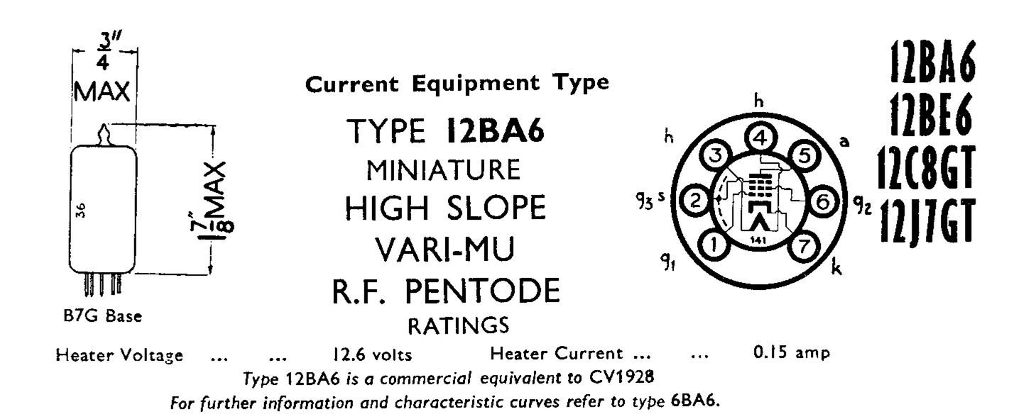 12BA6, WHITE BOX, NIB, CV1928, HF93