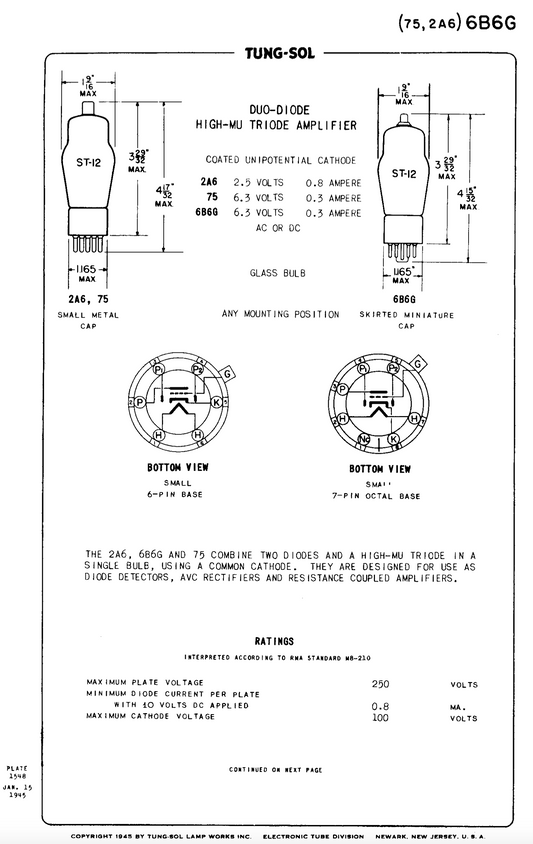 6B6G, RCA WHITE BOX,