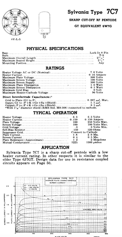 6W7G, SYLVANIA, 7C , CV1777, VT-193