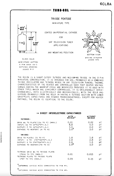 6CL8A, GE, BOXED