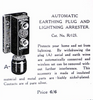 EDISON BELL, AUTOMATIC EARTHING PLUG & LIGHTNING ARRESTOR, CAT. R/123, 1928,