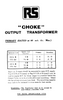 Radiospares Choke Output Transformer, UL84, EL84, 60mA DC, Ex Equipt