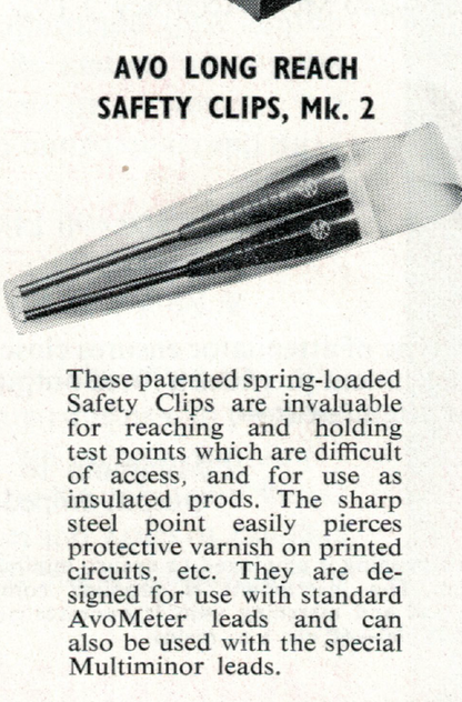 AVO, long reach safety clip, black, prod