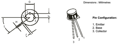 RS 293-533, Pack of 5x, BC108C, Bipolar, (BJT) Transistor, General Purpose, NPN, 25 V, 150 MHz, 600 mW, 200 mA, 420 hFE&nbsp;