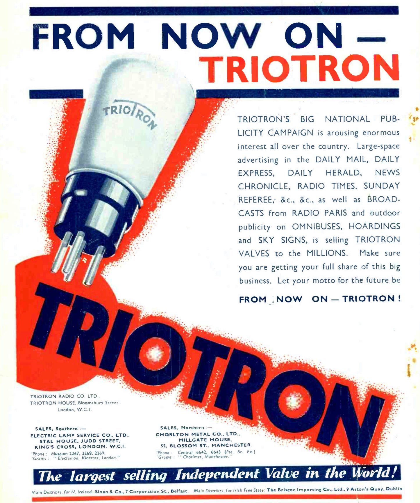 UD2, TRIOTRON, SUPER POWER, GLOBE ENVELOPE, 2V FILAMENT, TRIODE